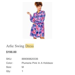 Lilly Pulitzer Arlie Swing Dress Plumeria Pink in a Holidaze